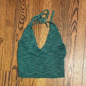 Princess Polly Green Halter Knit Top